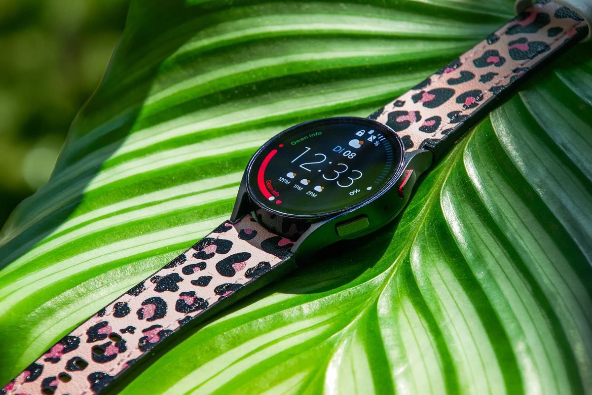 A custom-printed watch strap