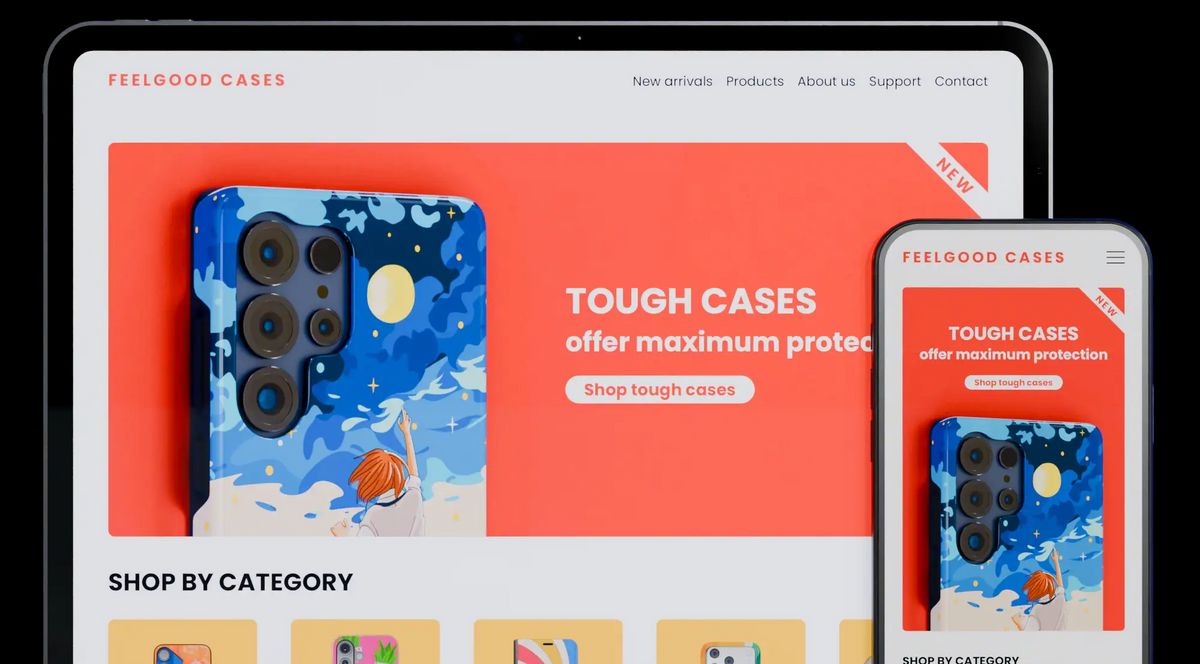 A Shopify storefront selling custom Printeers phone cases