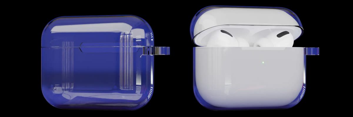 Front printed soft AirPods case material showing flexibility and durability