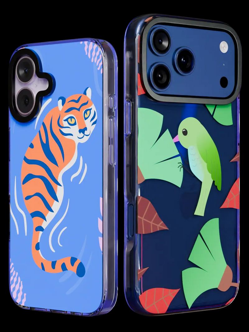 A hybrid case showing the dual-material construction with polycarbonate back and TPU sides
