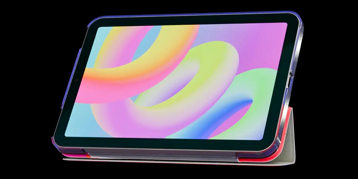 iPad smart case shown as stand and closed for sleep/wake functionality