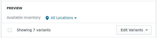 Shopify inventory location