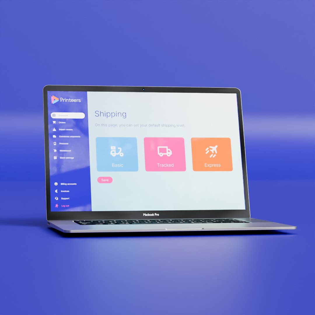 Shipping settings in Dashboard